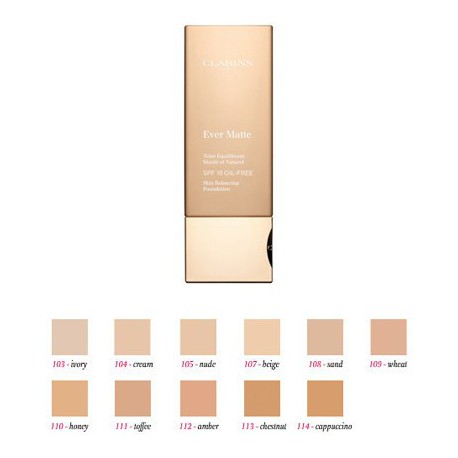 CLARINS MAQUILLAJE EVER MATTE 108 SAND 30 ML danaperfumerias.com