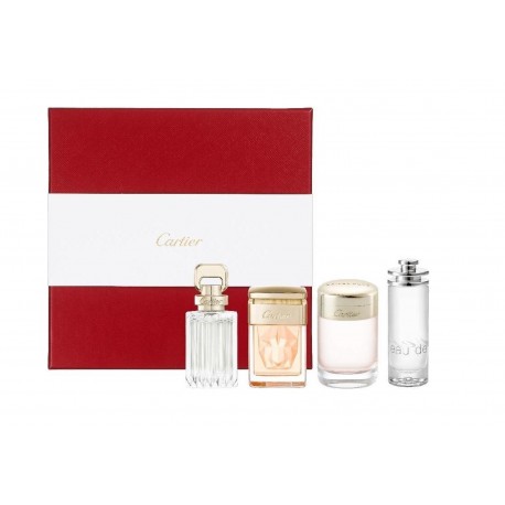 comprar perfumes online CARTIER CARAT EDP 6 ML + LA PANTHERE EDP 6 ML + BAISER VOLE EDP 6 ML +EAU DE CARTIER EDT 5 ML SET REG...