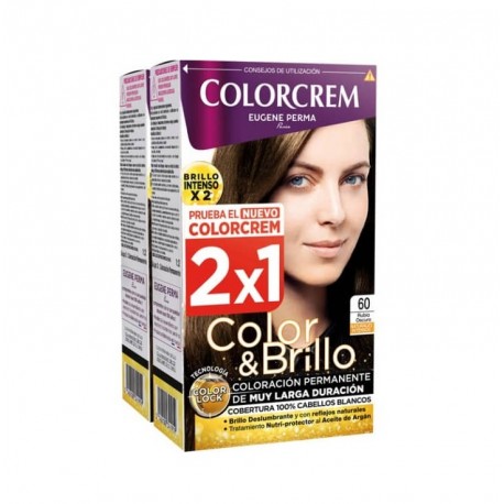 COLORCREM COLOR & BRILLO TINTE CAPILAR 60 RUBIO OSCURO x 2 UDS