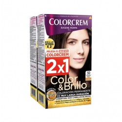 COLORCREM COLOR & BRILLO TINTE CAPILAR 50 CASTAÑO CLARO x 2 UDS