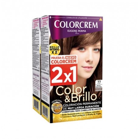 COLORCREM COLOR & BRILLO TINTE CAPILAR 77 MARRON GLACE x 2 UDS