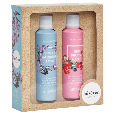 LAISEVEN GEL BAÑO EN ESPUMA VIOLET & GARDEN 200 ML + RED FRUIT & MAGIC 200 ML SET REGALO