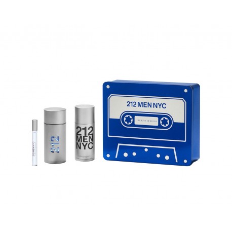 comprar perfumes online hombre CAROLINA HERRERA 212 MEN EDT 100 ML + MINI 10 ML + DESODORANTE 150 ML SET REGALO