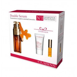 CLARINS DOUBLE SERUM 50ML + BEAUTY FLASH BALM 15 ML + LIP COMFORT OIL 01 2.8 ML SET REGALO