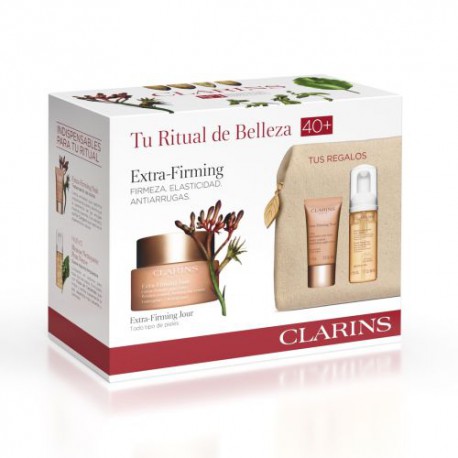 CLARINS EXTRA FIRMING CREMA DIA 50 ML + ESPUMA LIMPIADORA 50 ML +CREMA EXTRAFIRMING NOCHE 15 ML + ESTUCHE SET REGALO