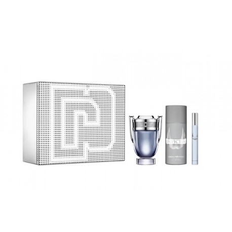 comprar perfumes online hombre PACO RABANNE INVICTUS EDT 100 ML + MINI 10 ML + DEO SPRAY 150 ML SET REGALO