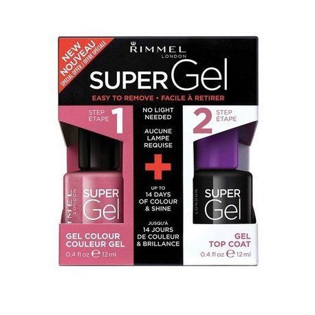 RIMMEL LONDON SUPER GEL ESMALTE DE UÑAS 023 GRAPE SORBET + TOP COAT SET