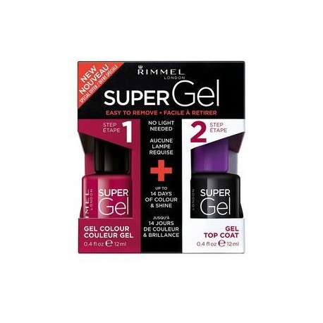 RIMMEL LONDON SUPER GEL ESMALTE DE UÑAS 025 URBAN PURPLE + TOP COAT SET