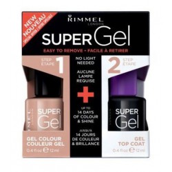 RIMMEL LONDON SUPER GEL ESMALTE DE UÑAS 012 SOUL SESSION + TOP COAT SET