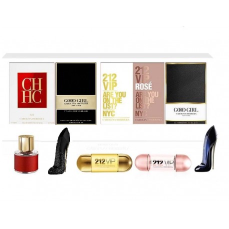 comprar perfumes online CAROLINA HERRERA POUR FEMME MINATURAS X 5 SET REGALO mujer