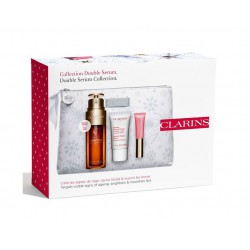 CLARINS DOUBLE SERUM 50 ML + BAUME BEAUTE ECLAIR 15 + LIP PERFECTOR 01 5 ML + NECESER SET REGALO