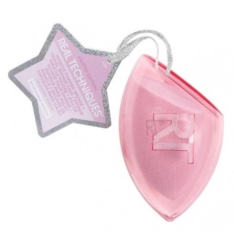 REAL TECHNIQUES SHARE THE GLOW ESPONJA MIRACLE POWDER SPONGE + FUNDA DE VIAJE