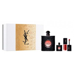 comprar perfumes online YSL BLACK OPIUM EDP 90 ML VAPO + MINI EDP 7.5 ML VP + BARRA LABIOS 206 SET REGALO mujer