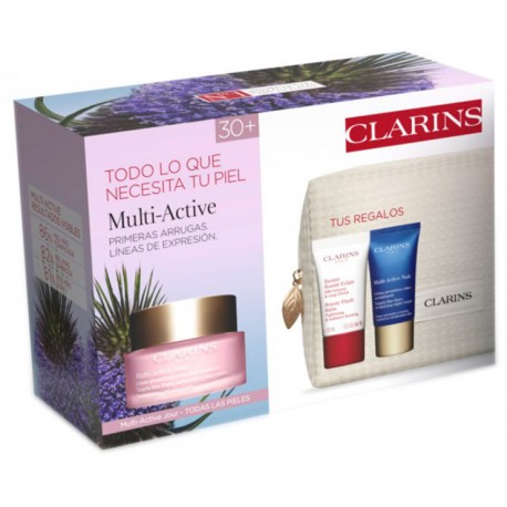 CLARINS MULTI ACTIVE JOUR CREMA DIA 50ML TODO TIPO PIELES + CREMA DE NOCHE TP 15 ML + BALM 15 ML + NECESER