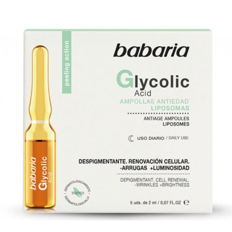 BABARIA AMPOLLAS ACIDO GLICOLICO ANTIEDAD 5 X 2 ML