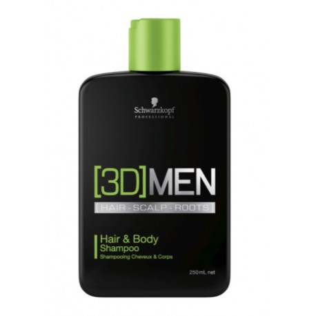 SCHWARZKOPF 3D MEN CHAMPÚ CABELLO Y CUERPO 250 ML