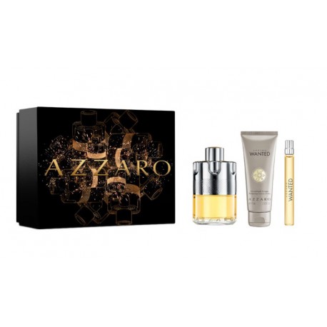 AZZARO WANTED EDT 100 ML + CHAMPU 75 ML + MINI EDT 10 ML SET REGALO