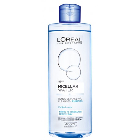 L'OREAL MICELLAR WATER AGUA MICELAR PURIFICANTE PARA PIEL SENSIBLE 400 ML