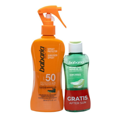 BABARIA SPRAY PROTECTOR SOLAR ALOE VERA SPF50 200ML + AFTER SUN ALOE 100ML