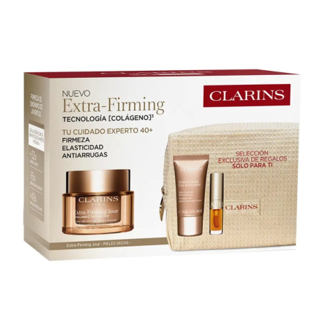 CLARINS EXTRA FIRMING CREMA DIA 50 ML PIEL SECA + EXTRA FIRMING CREMA NOCHE 15 ML + ACEITE LABIAL 1,4 ML + NECESER