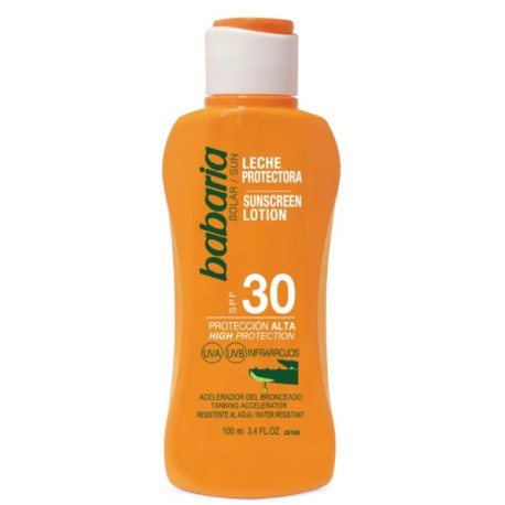BABARIA LECHE PROTECTORA SOLAR ALOE VERA SPF30 100ML