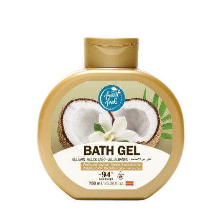 FRESH FEEL GEL DE DUCHA MOUSSEL VAINILLA Y COCO 750 ML