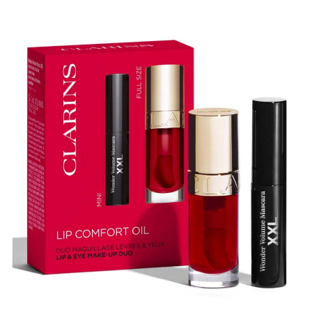CLARINS LIP OIL COMFORT 03 CHERRY 7 ML + MINI MASCARA WONDER VOLUME XXL 3 ML SET REGALO