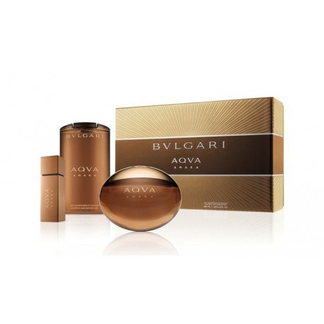 comprar perfumes online hombre BVLGARI AQVA AMARA EDT 100 ML+EDT 15 ML+GEL 200ML SET REGALO