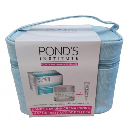 PONDS CREMA DIA TERMAL 50 ML + CONTORNO DE OJOS 15 ML+ NECESER PONDS SET REGALO