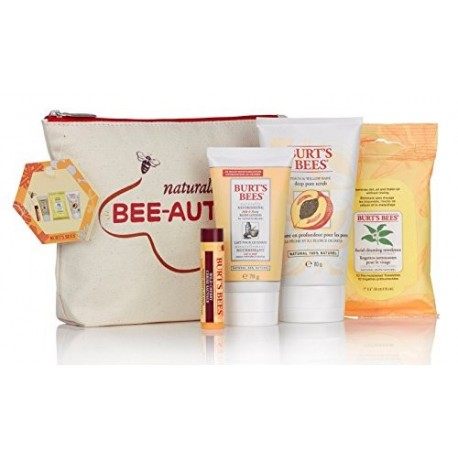 BURT´S BEES NATURALLY BEAUTIFUL (BALSAMO LABIAL, LOCION CORPORAL, EXFOLIANTE, TOALLITAS, NECESER) SET