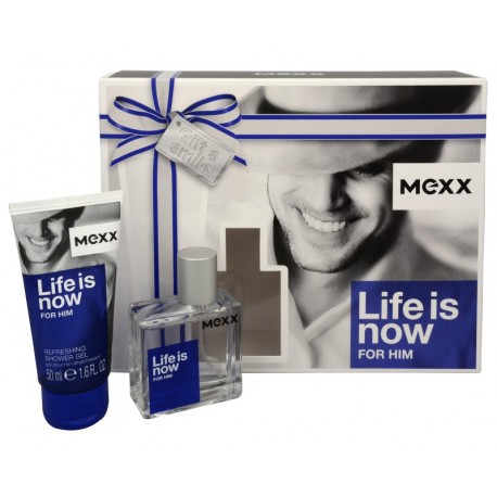 comprar perfumes online hombre MEXX LIFE IS NOW EDT 50 ML + 2X S/G 50 ML SET REGALO