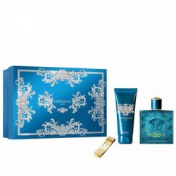 comprar perfumes online hombre VERSACE EROS EDT 100 ML+ S/GEL 100 ML + CLIP SET REGALO