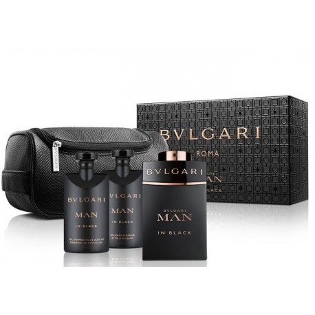 comprar perfumes online hombre BVLGARI MAN IN BLACK EDP 100 ML + GEL 75 ML + A/S BALM 75 ML + NECESER SET