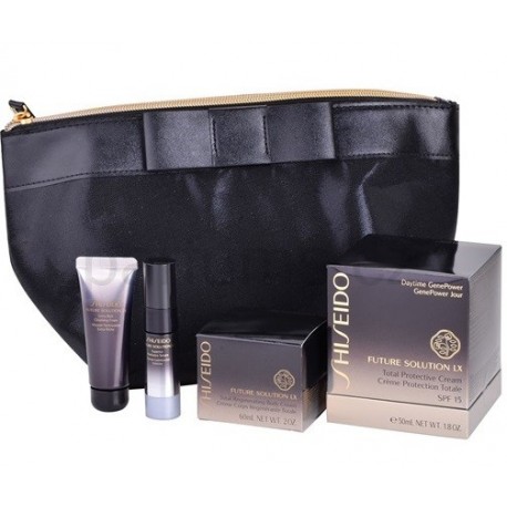 SHISEIDO FUTURE SOLUTION LX CREMA 50 ML + MOUSSE LIMPIADOR 15ML + SERUM 5.6 ML + CREMA CORPORAL 60 ML SET REGALO