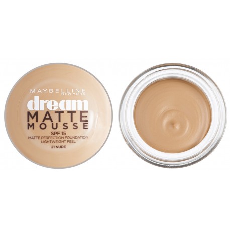 MAYBELLINE DREAM MAQUILLAJE MOUSSE ACABADO MATE 21 NUDE SPF15 18 ML