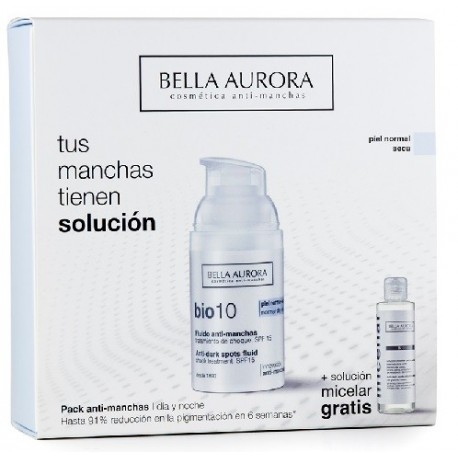 BELLA AURORA BIO 10 ANTIMANCHAS PIEL SECA 30 ML + SOLUCION MICELAR 250 ML SET REGALO