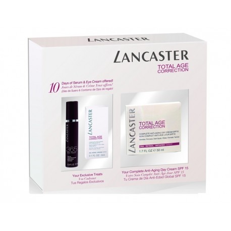LANCASTER TOTAL AGE CORRECTION COMPLETE DAY CREAM 50 ML + SERUM 10 ML + CONTORNO OJOS 3 ML SET REGALO