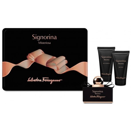 comprar perfumes online SALVATORE FERRAGAMO SIGNORINA MISTERIOSA EDP 50 ML + SG 50 ML + BL 50 ML SET REGALO mujer