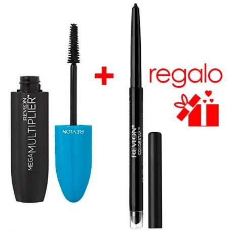 REVLON MASCARA DE PESTAÑAS MEGA MULTIPLIER BLACK + EYELINER DE REGALO