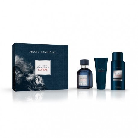 comprar perfumes online hombre ADOLFO DOMINGUEZ AGUA FRESCA EXTREME EDT 120ML +A /S 75ML + DEO 150ML SET REGALO