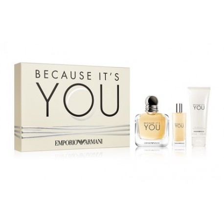ARMANI BECAUSE IT'S YOU SET EDP 100 ML+ EDP 15 ML + BODYLOTION 75ML SET REGALO