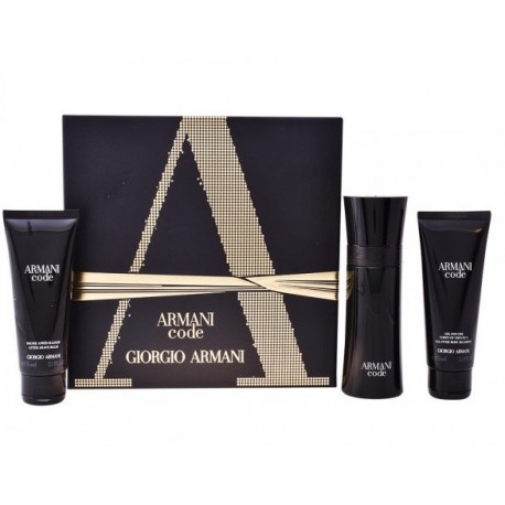 comprar perfumes online hombre GIORGIO ARMANI CODE EDT 75ML +GEL 75ML + BALSAMO 75ML SET