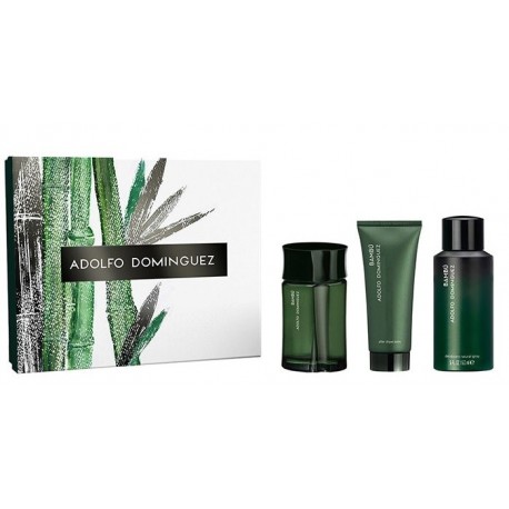ADOLFO DOMINGUEZ BAMBU MAN EDT 120 ML + A/S BALM 75 ML + DEO VAPO 150 ML SET