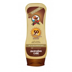 AUSTRALIAN GOLD SPF 50 LOCION W BRONZER 237 ML