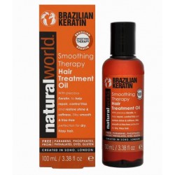 comprar acondicionador NATURAL WORLD BRAZILIAN KERATIN OIL SMOOTHING THERAPY HAIR TREATMENT OIL 100 ML