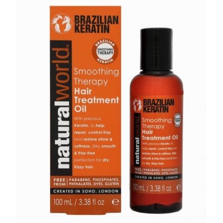 comprar acondicionador NATURAL WORLD BRAZILIAN KERATIN OIL SMOOTHING THERAPY HAIR TREATMENT OIL 100 ML