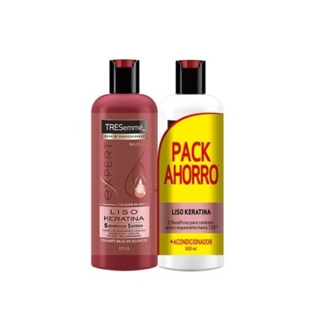 comprar acondicionador TRESEMME PACK LISO KERATINA CHAMPU 675ML+ACONDICIONADOR 500ML