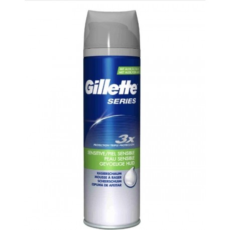 Comprar productos de hombre GILETTE ESPUMA DE AFEITAR SENSITIVE 250 ML danaperfumerias.com