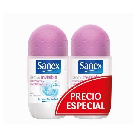 SANEX DESODORANTE DERMO INVISIBLE ROLL ON 2x50 ML danaperfumerias.com/es/