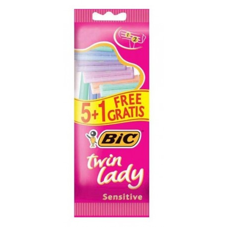 BIC TWIN LADY CUCHILLAS AFEITAR PIEL SENSIBLE 5+1 UNIDADES danaperfumerias.com/es/